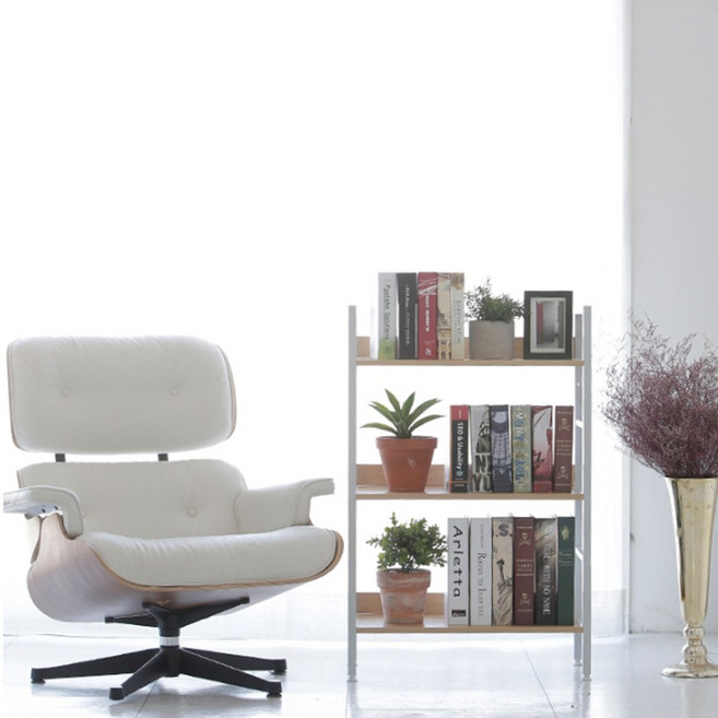 아기 유아 독서대 낮은 슬림 책장 교구장 세탁실선반 빵진열대, 3단, 화이트