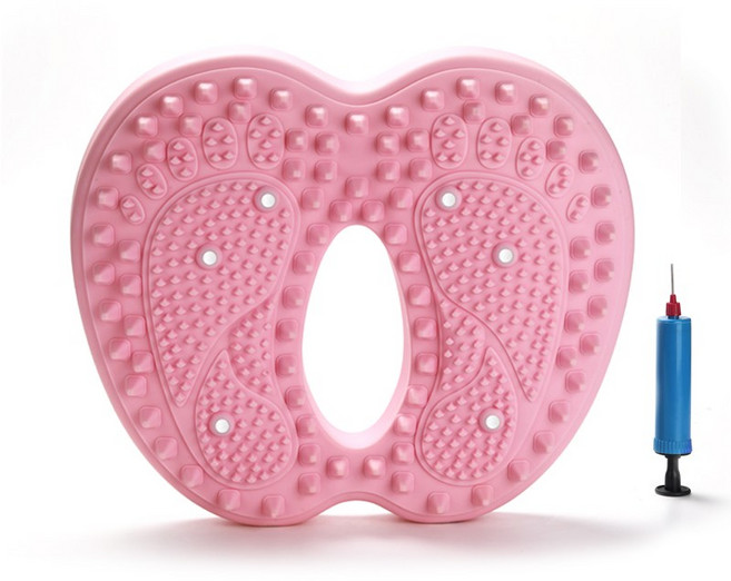 천국의계단 지압 에어 스텝퍼 무소음 가정용 다이어트 스텝밀 홈트 운동기구 [에어펌프 증정], 분홍색