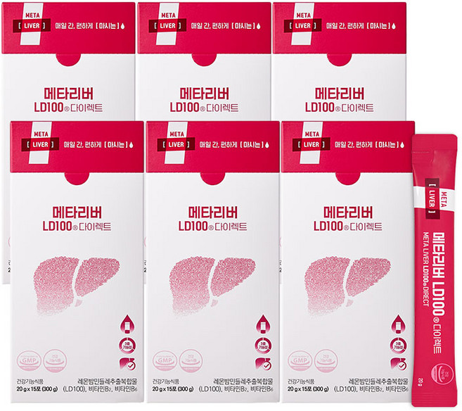 메타리버 LD100 레몬밤단델리온 액상 간건강 지방간영양제, 6세트, 15회분