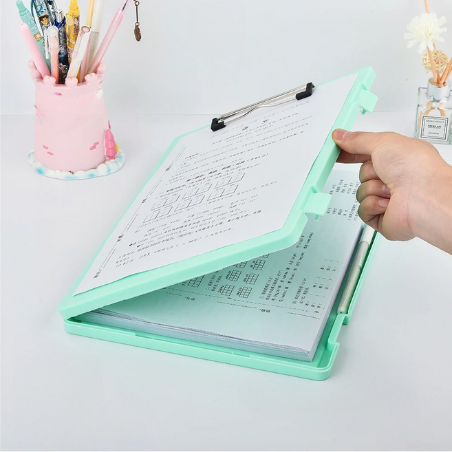 레드에셋 A4 클립보드 파일 보관 케이스, 1개, 그린