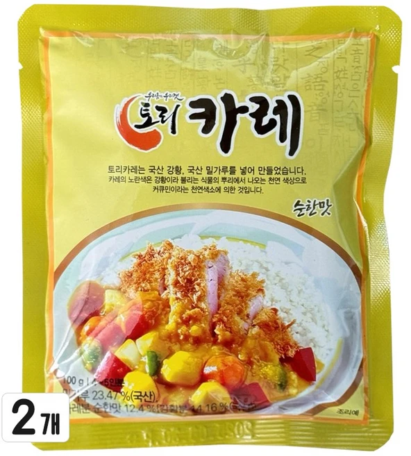 착한 성분 믿고 먹는 토리 우리밀 카레가루 순한맛, 100g, 2개 - 쿠팡