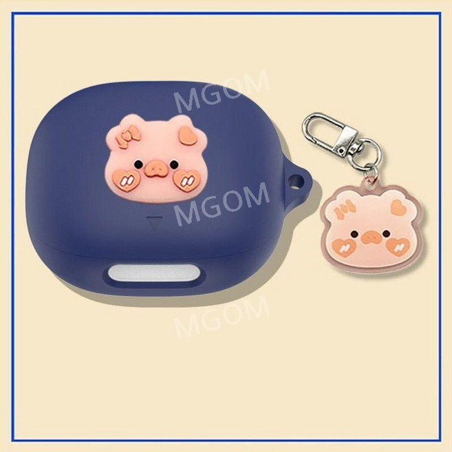 리버티4프로 케이스 호환 이어폰 Liberty4 Pro 사운드코어 Soundcore 보호커버, 리버티4 프로, 네이비+돼지