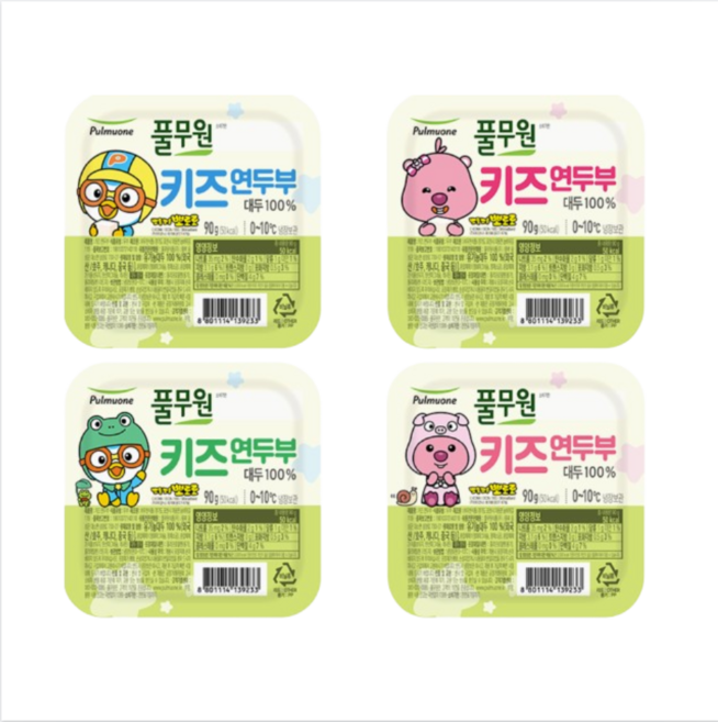 풀무원식품 뽀로로 키즈 연두부 4입 90g, 4개
