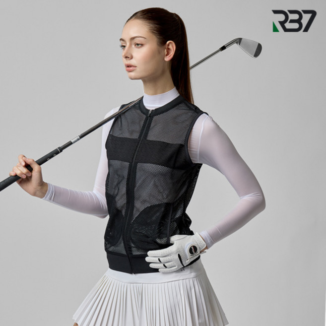 RB7 여성 고신축 밑단 밴딩 메쉬 조끼베스트 R3MWTS254
