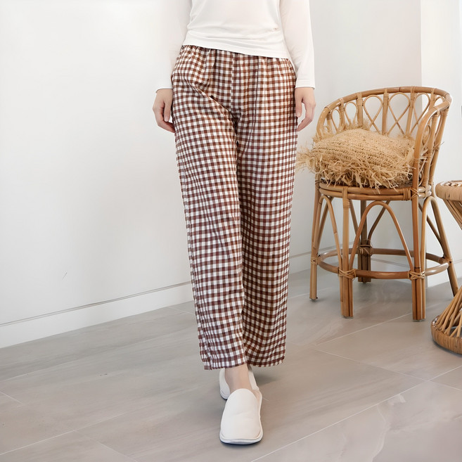 테라우드 여성용 면 9부 주머니바지