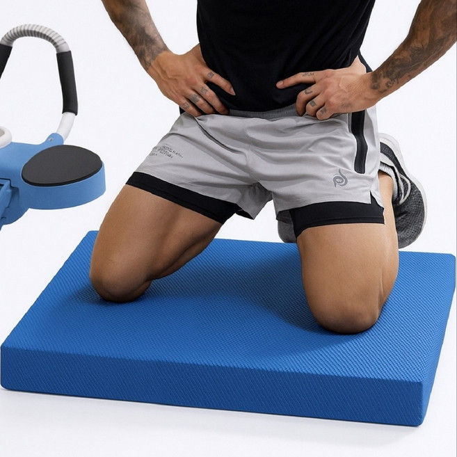 헬스 밸런스 매트 운동 미끄럼방지 층간소음 두꺼운 덤벨 대, 1개, 블루