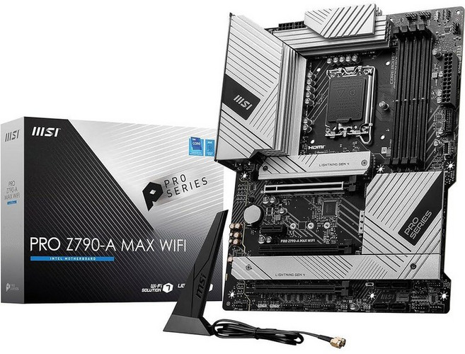 MSI PRO Z790-A MAX WiFi 프로시리즈 마더보드 12세대/13세대/14세대 인텔 프로세서 LGA 1700 DDR5 PCIe 5.0 M.2 SATA 6G