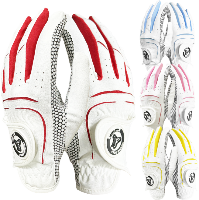 영골프 여성 기능성 실리콘 디자인 컬러 골프장갑 (양손), 블루, 1개