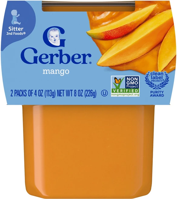 Gerber 2nd Foods® 시터 망고 2팩 개당 113g(4oz) Gerber (거버), Gerber, 2nd Foods®, 시터, 망고, 2 - 쿠팡