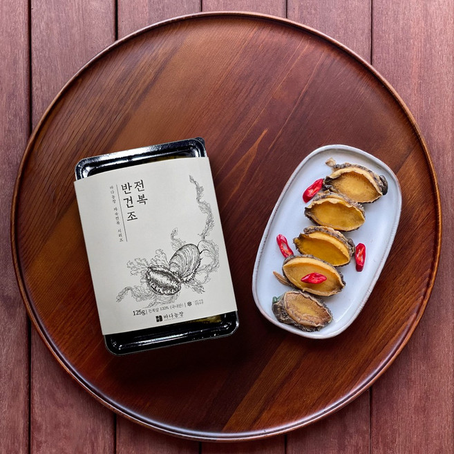 바다농장 반건조전복 개별포장, 1개, 125g(5봉,대5마리)