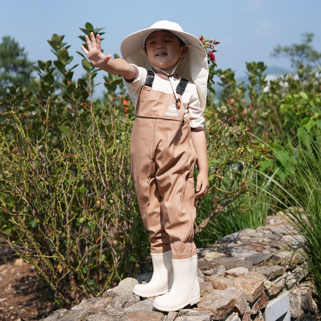 어린이 갯벌체험옷 가슴장화 멜빵 해루질 일체형 낚시 베이지, 210, (키즈)베이직가슴장화