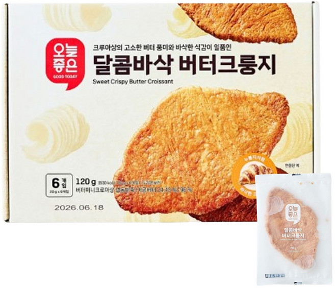 오늘좋은 달콤바삭 버터크룽지, 1개, 120g