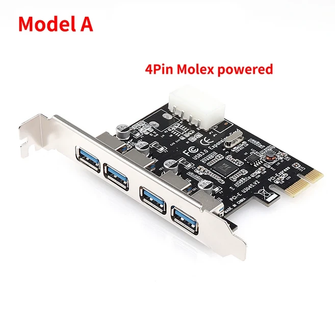 쿠쿠스토어 PCI 익스프레스 확장 카드 4 포트 B 3.0 허브 어댑터 컨트롤러 e 1x, 01 A
