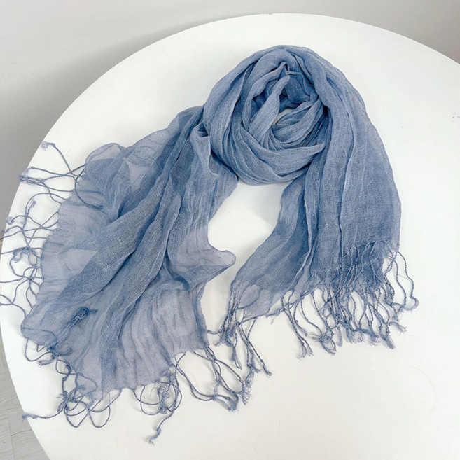 봄 여름 가을 여성 머플러 간절기 스카프 소프트 린넨 무지 여성 롱 스카프