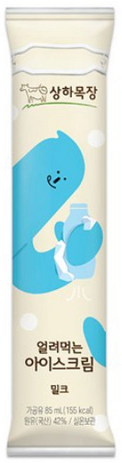 Costco 상하목장 얼려먹는 아이스크림 밀크 85g 18개입 우유 스틱 아이스바 빙수 코스트코 매장, 85ml, 18개