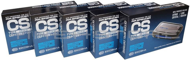 에어 스펜서 CS-X3 차량용 방향제 및 리필 콤보 - 스쿼시, 5 Count (Pack of 1), 5-Pack Refill Squash