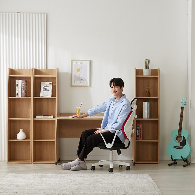 우드빌 피오레 책장 4단, 피오레책상 800, 내츄럴오크