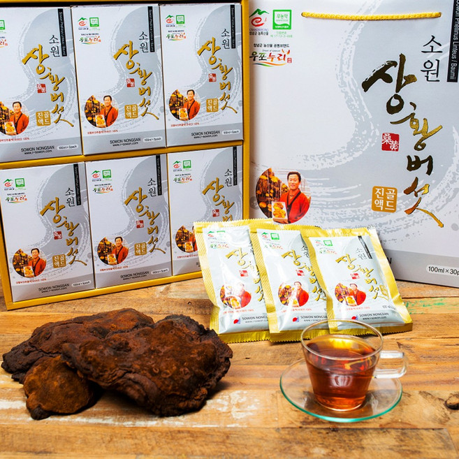 상황버섯 진액골드 100ml 30포 상황버섯즙 액기스, 30개