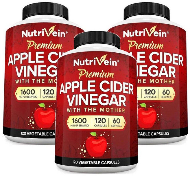 Nutrivein 뉴트리베인 애플 사이더 비니거 사과식초 캡슐 120정, 3개