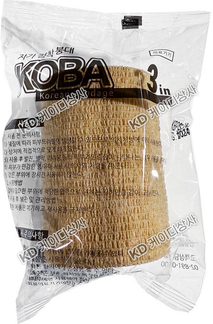 밴드골드 자가 점착 붕대 코바 3인치 압박붕대 탄력붕대, 1개입, 4개