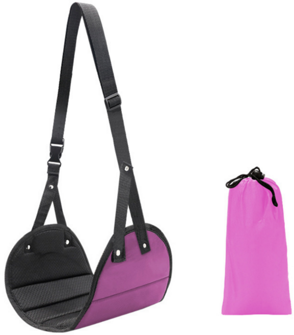 슈프렌 비행기 기내용 기차 사무실 풋레스트 발해먹 여행용 휴대용, 1세트, 로즈레드X2개