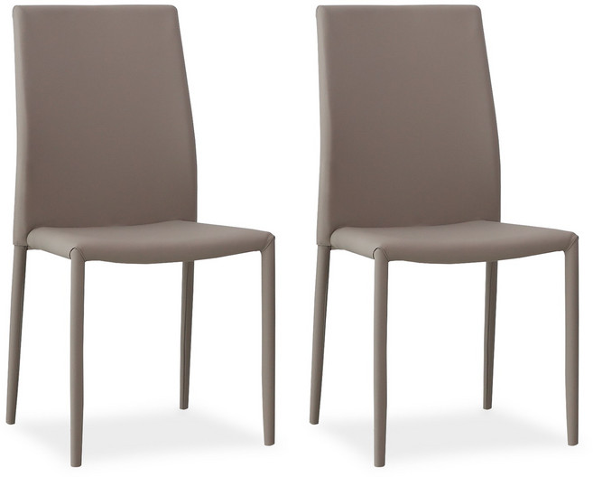 티엔느 디자인 비체 카페 인테리어 가죽 식탁 의자 2p, 라이트 그레이, 1세트