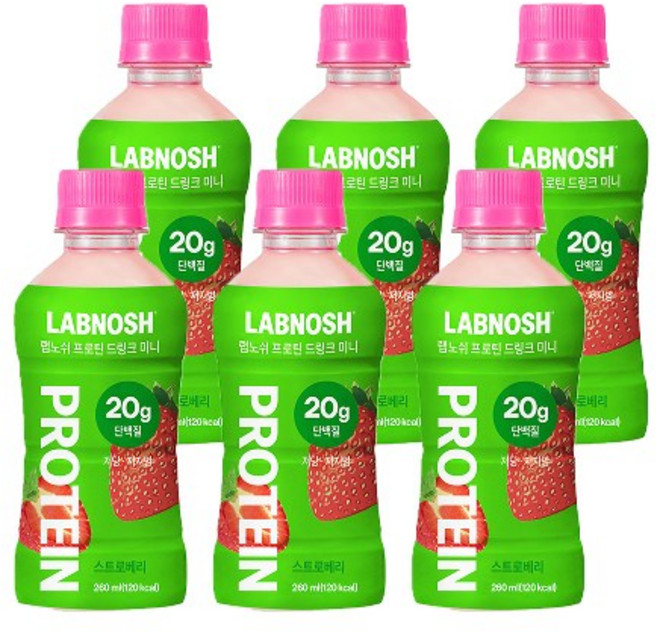 랩노쉬 프로틴 드링크 스트로베리 미니, 260ml, 6개