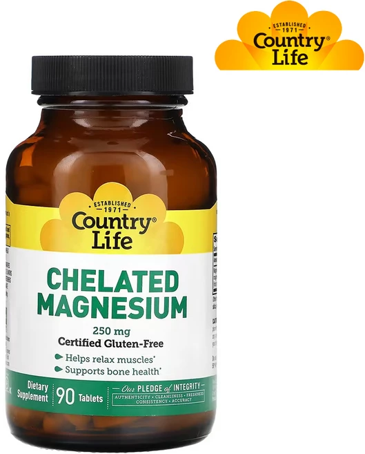 컨츄리라이프 킬레이트 마그네슘 250mg 90정 아미노산 산화 Magnesium, 1개 - 쿠팡