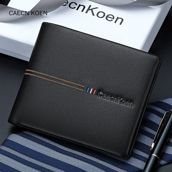 【奧特萊斯】男士真皮短款錢包頭層牛皮錢夾2024新款軟牛皮橫款皮夾短夾