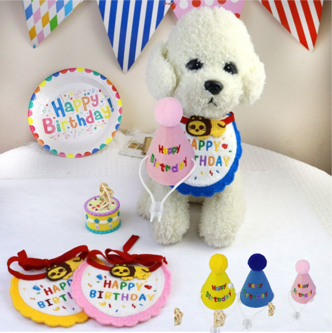 반려동물 생일케이프 생일축하 홈파티 돌잔치 선물, 1개, 블루