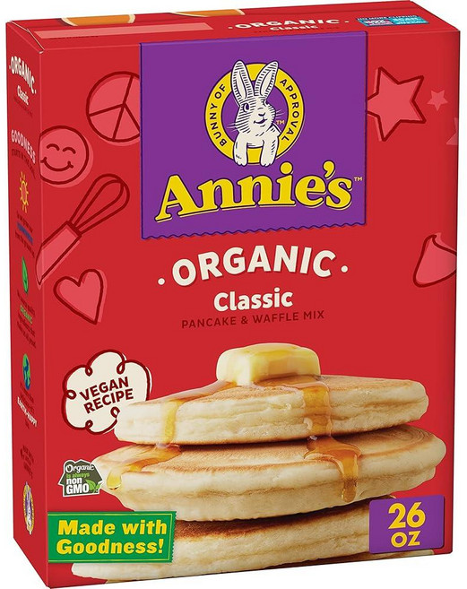 Annie's 유기농 클래식 팬케이크 및 와플 믹스 아동용 아침 식사 비건 767.1g(26온스), 26 Ounce (Pack of 1), 1개