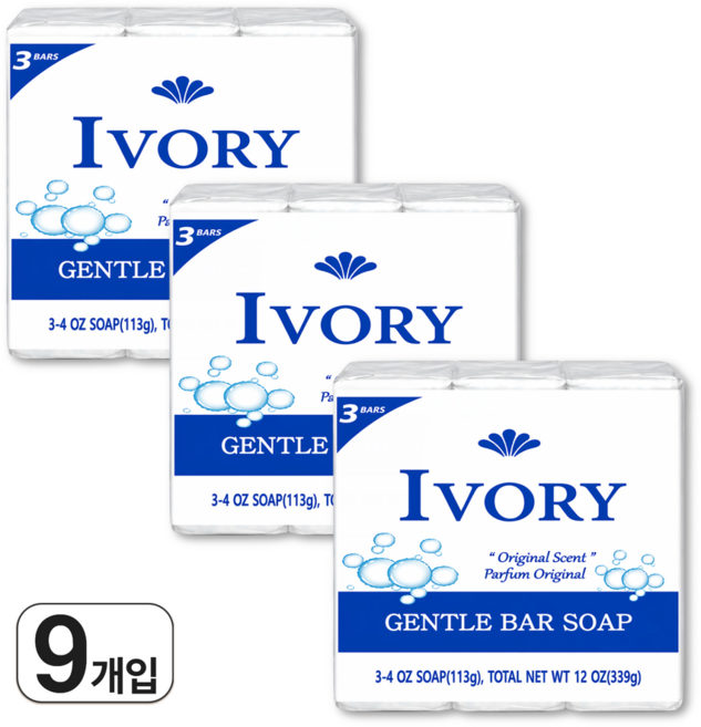 아이보리 비누 오리지널, 113g, 9개입