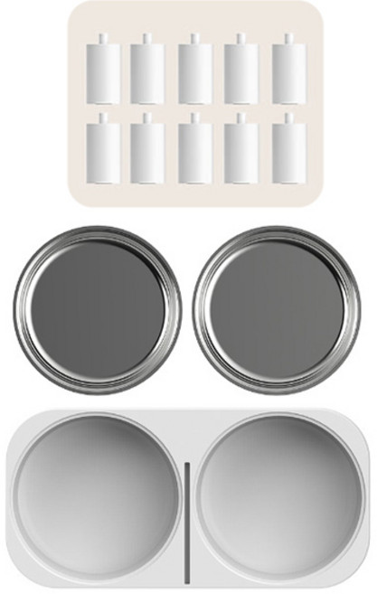 헤이홈 반려동물 스마트 자동 급식기 전용 2구 밥그릇, 2구밥그릇+받침대연장 50mm, 1개