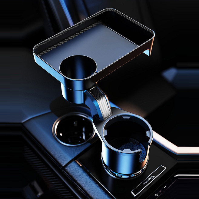 TKB 차량용 트랜스포머 멀티 컵홀더 트레이 식사테이블, 대형 블랙, 1개