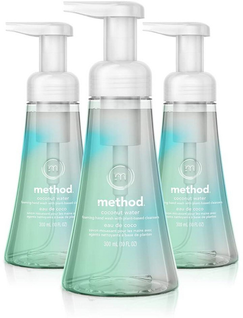 Method 포밍 핸드 워시 코코넛 워터 283.5g(10온스) (3팩), 1개, 300ml