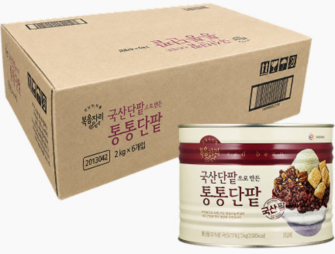 복음자리 통통단팥 / 국산 빙수팥, 2kg, 6개