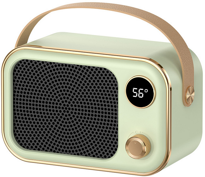 Shy 미니온풍기 PTC 세라믹 전기히터 발난로 휴대용, 그린