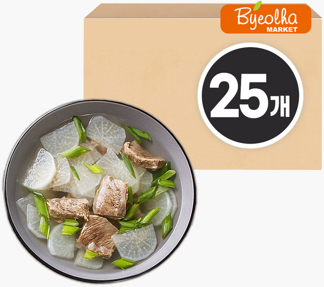 춘풍접객 한우 무국 600g (25개) 식당용 업소용 소고기 국밥 가정식 밀키트 즉석국, 25개