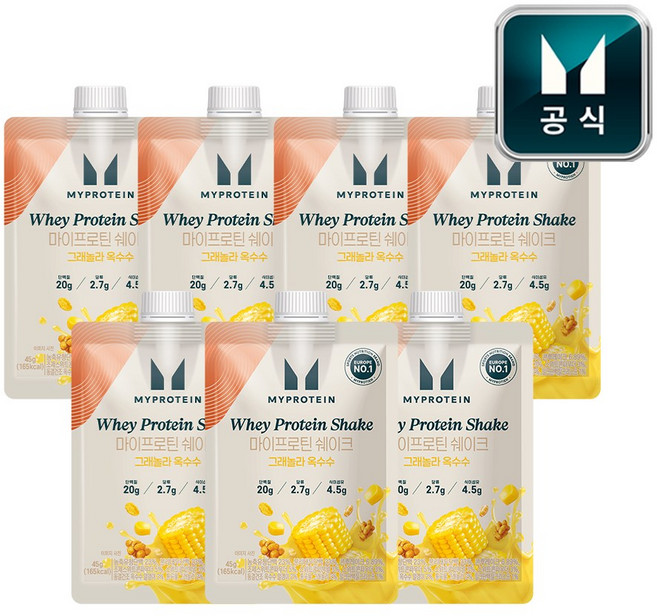 마이프로틴 웨이 단백질 쉐이크 그래놀라 옥수수, 7개, 45g