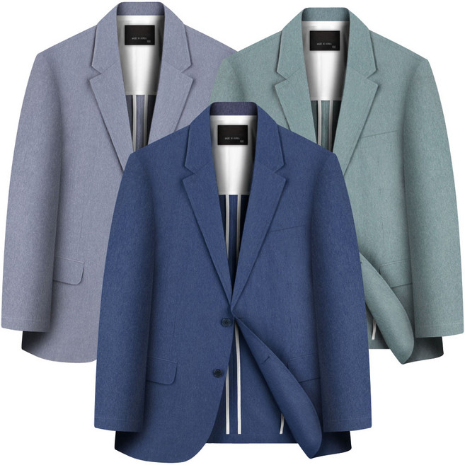 남자 린넨 자켓 봄 여름 콤비자켓 스판 국내생산 중년 남성 정장 마이 빅사이즈 95~120