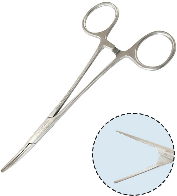 뽀너스 의료용 모스키토 포셉 곡 12.5cm, S10-665, 1개