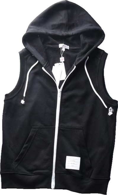 남성용 캐주얼 슬리브리스 집업 후드 베스트 뉴타임즈 0326YD17M