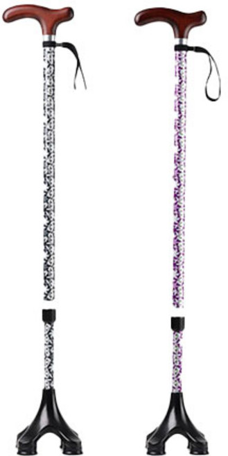 지팡이 EL-40S 4발 노인 어르신 보행보조 복지용구, 1개, 장기요양등급 본인부담률 9% 보라