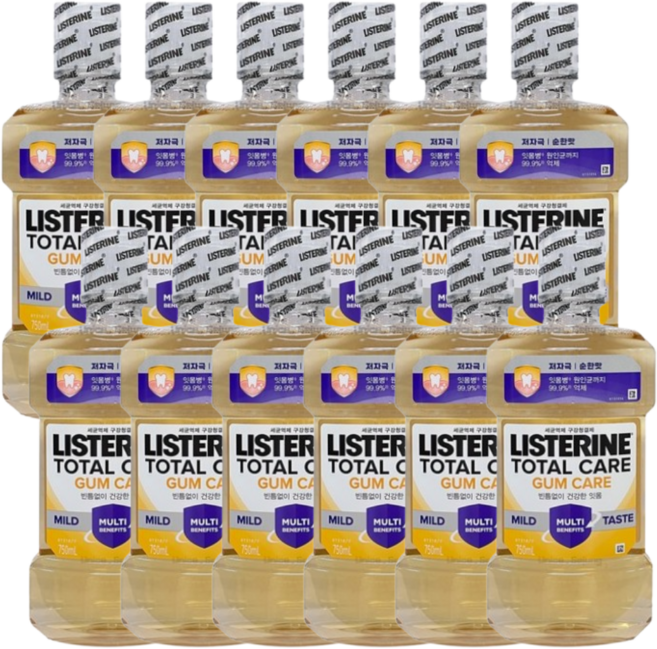 리스테린 토탈케어 검케어 마일드, 750ml, 12개