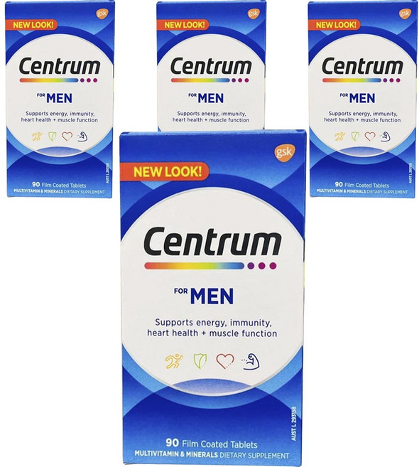 센트룸 포 맨 멀티비타민 타블렛 AU버전, 4개, 90개입, 90정
