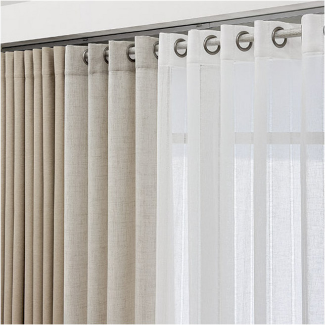 [지나송] 로얄시그니처 5중구조 방한 암막커튼+코디커튼+커튼봉(특대형)