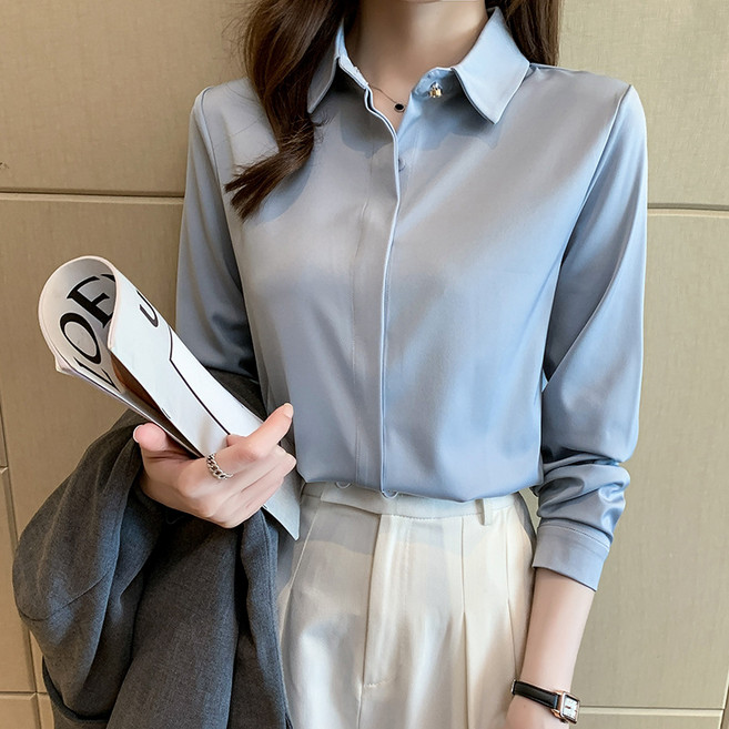 미녹지구 여성 블라우스 구김 없는 여성 셔츠 링클프리 블라우스 멀티 컬러 편하고 고급스러운 블라우스