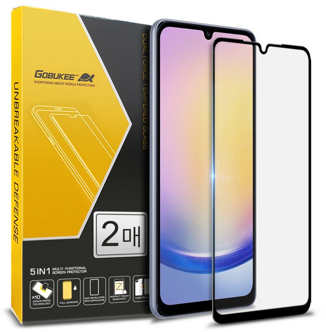 고부기 테두리 풀커버 지문인식 강화유리 휴대폰 액정보호필름 2매, 1세트