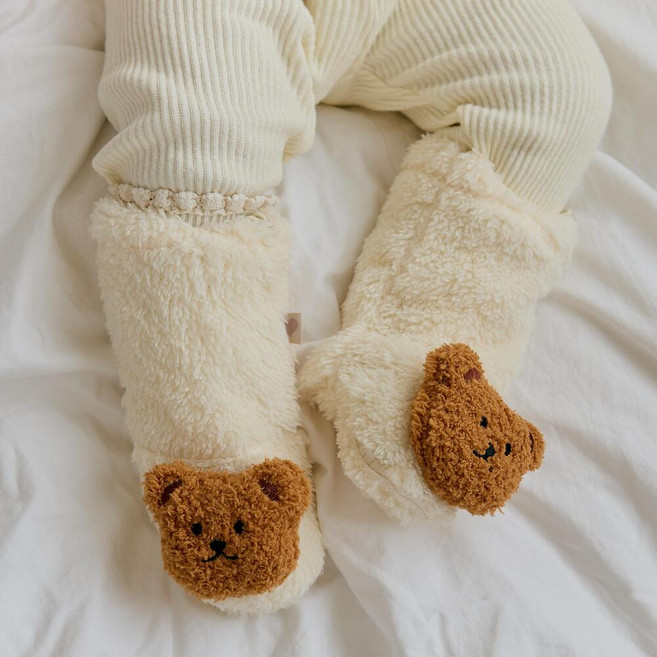 원라인 복실곰 아기 풋워머 발토시 수면양말