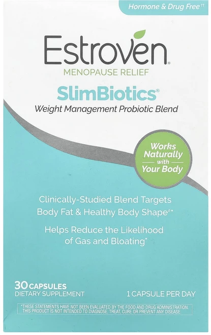 Estroven 폐경기 증상 완화 슬림바이오틱® 체중 관리 프로바이오틱 혼합물 캡슐 30정, Estroven폐경기증상완화슬림바이오틱체중관리프로바이오, 1개 - 쿠팡